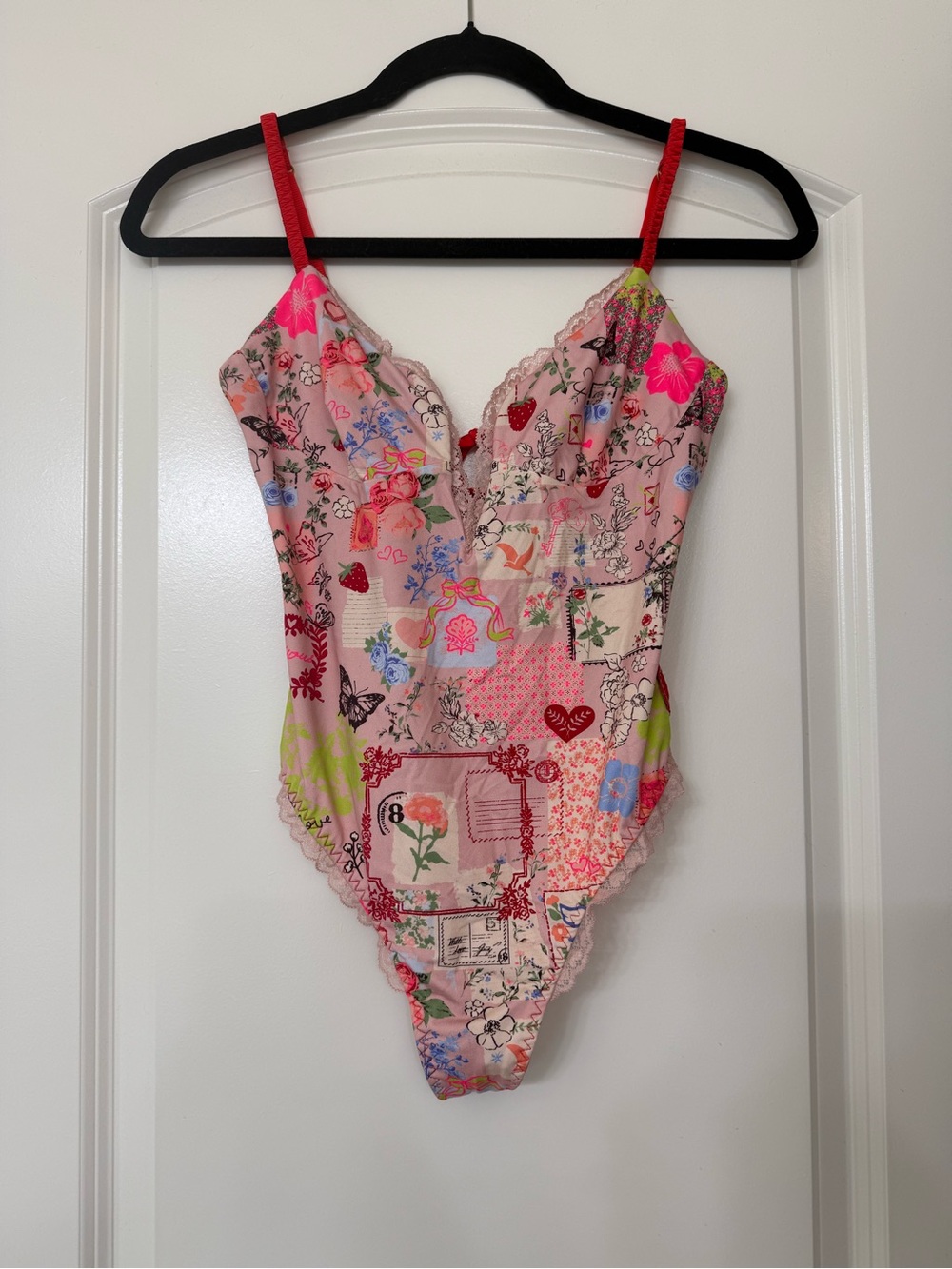 Intimately Free People Peach Combo Bodysuit! NWT!